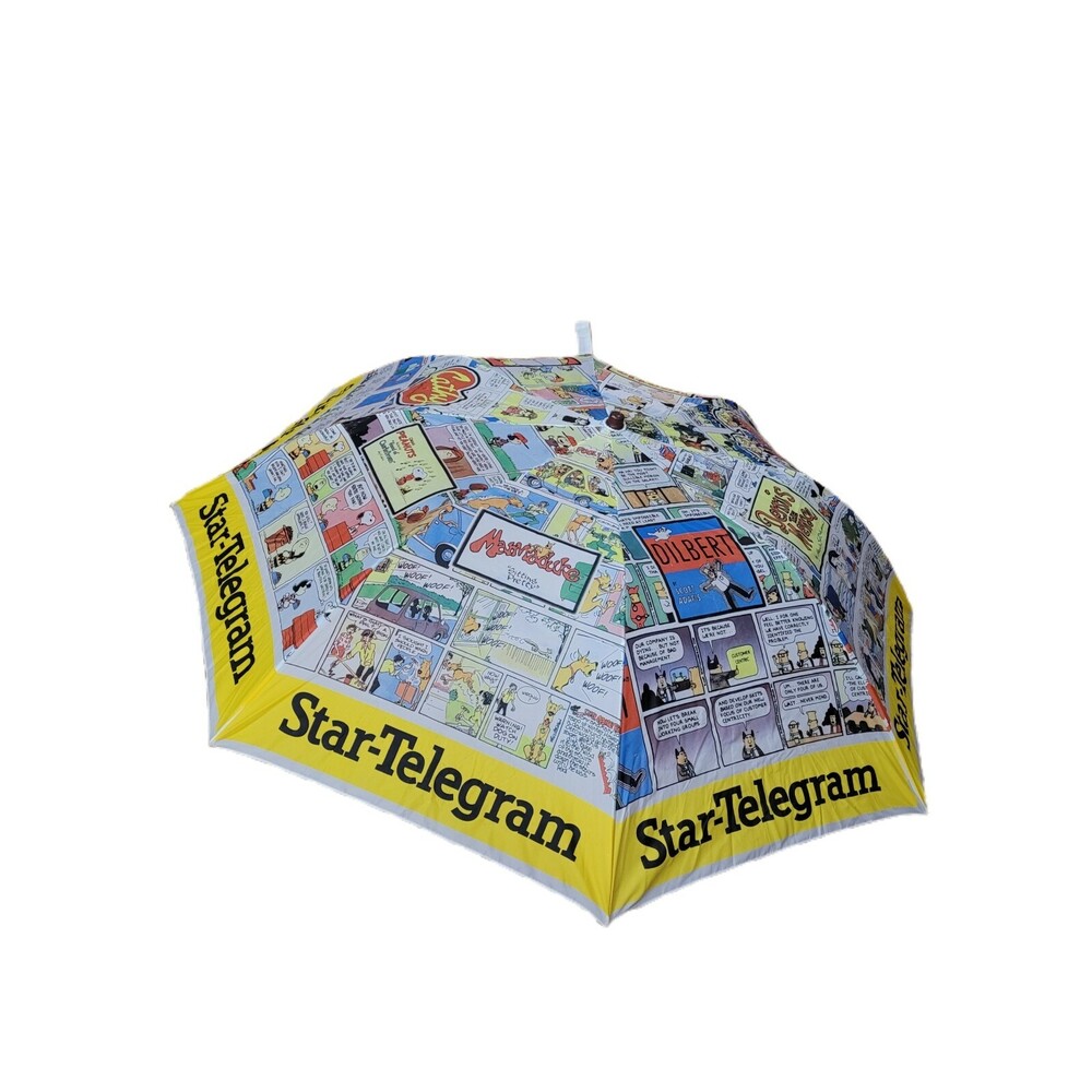Vintage Fort Worth Star Telegram Sunday Comics Promotional Newspaper Umbrella
